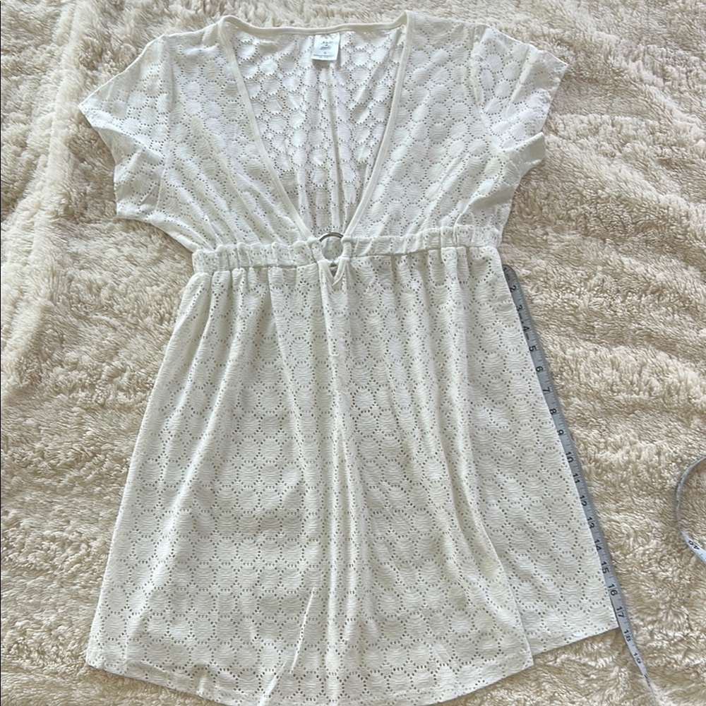 Elegant Cream Lace Swim Coverup